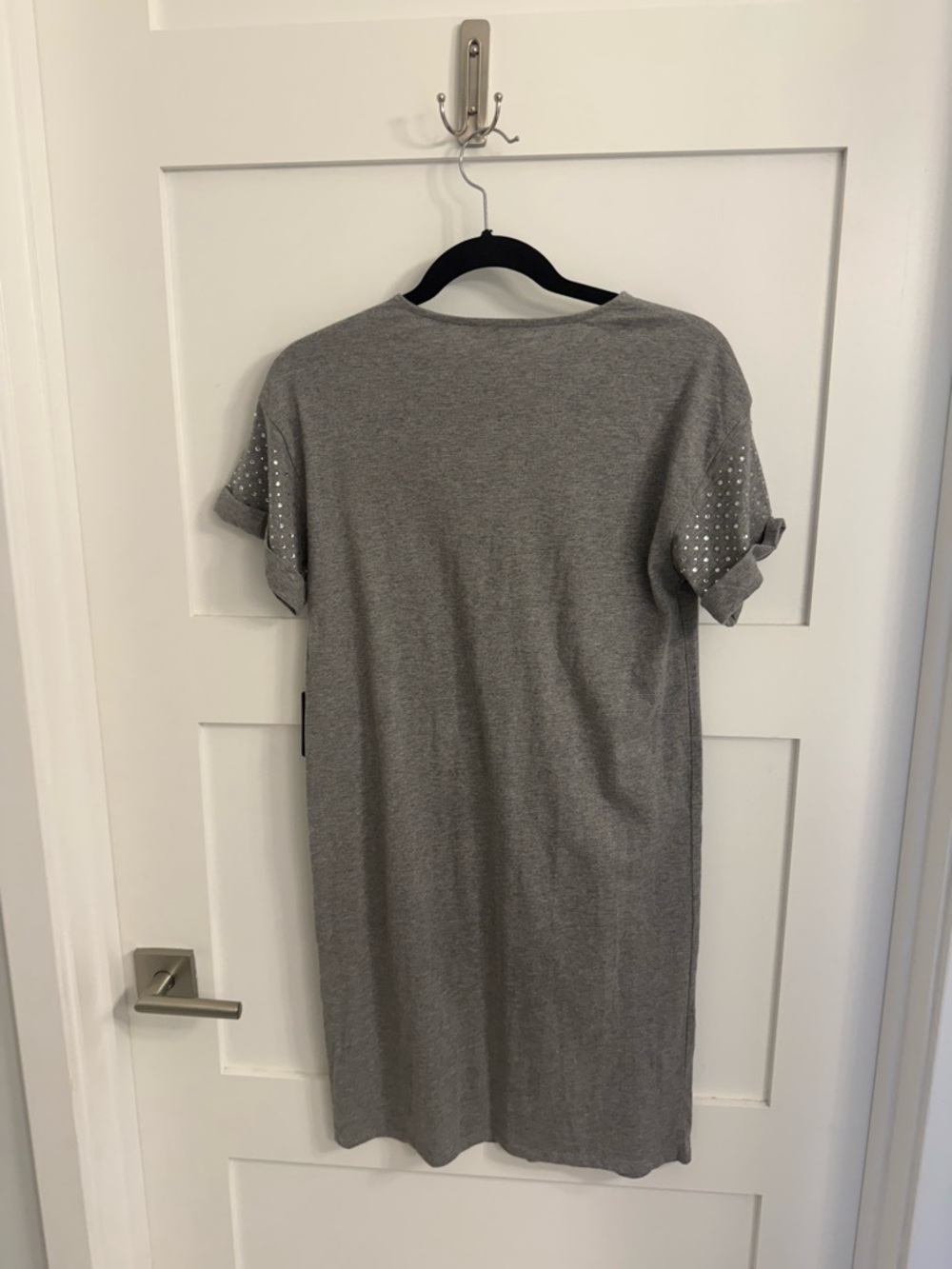 Express Gray Rhinestone Sleeve Mini Dress - Picture 2 of 3